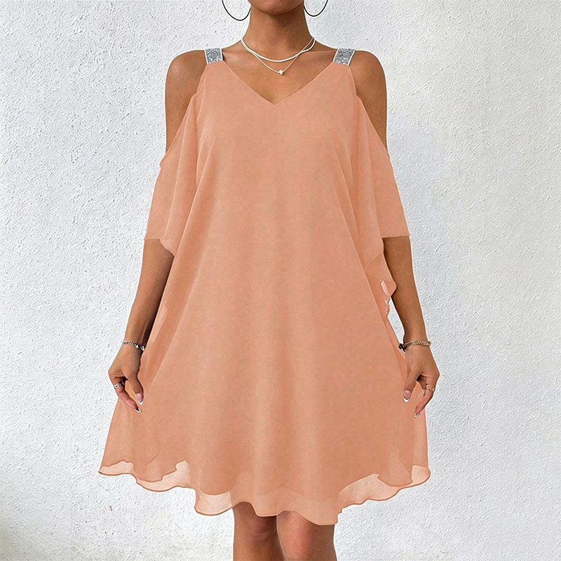 ✨👗 LIMITED TIME 50% OFF! 💃Cold-Shoulder V-Neck Maxi Dress – Trendy cutouts & elegant drape – Turn heads at any event.