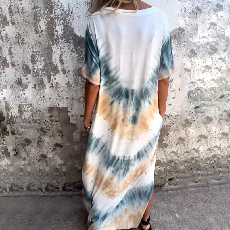 🎨✨ LIMITED TIME 50% OFF! 🦋V-Neck Printed Maxi Dress – Unique pattern & flattering drape – Stand out with effortless grace.