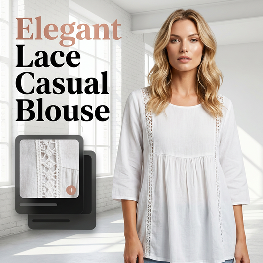 🎨✨ LIMITED TIME 50% OFF! 🦋Women's Lace V-Neck 7/8 Sleeve Blouse