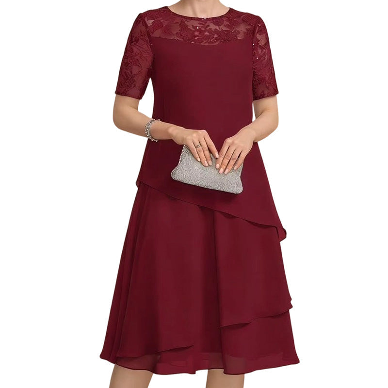 👗50 OFF% Only $52.99 🔥Free Shipping！🌸Women's Elegant Plus Size Tiered Dress
