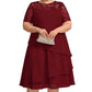 👗50 OFF% Only $52.99 🔥Free Shipping！🌸Women's Elegant Plus Size Tiered Dress