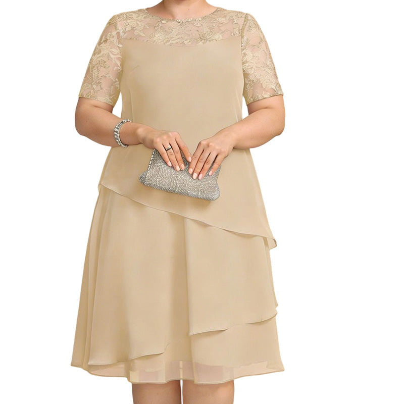 👗50 OFF% Only $52.99 🔥Free Shipping！🌸Women's Elegant Plus Size Tiered Dress