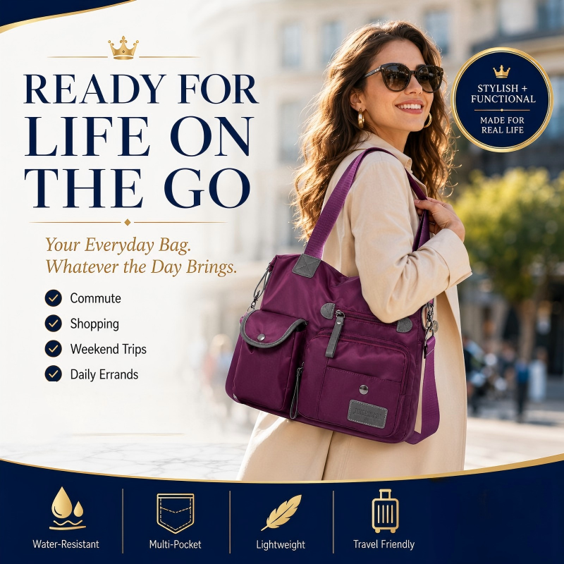 👜 Large Capacity Waterproof Tote Bag for Women