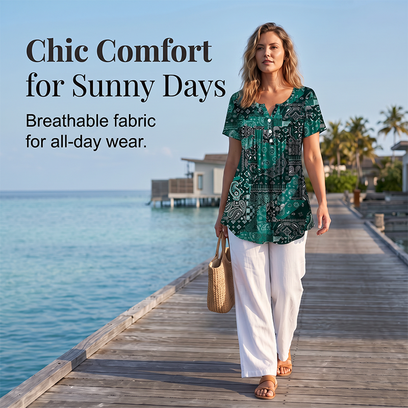 🌸😌 LIMITED TIME 50% OFF! 👚Women's Casual V-Neck Top – Soft fabric & relaxed fit – Easy style for every day.
