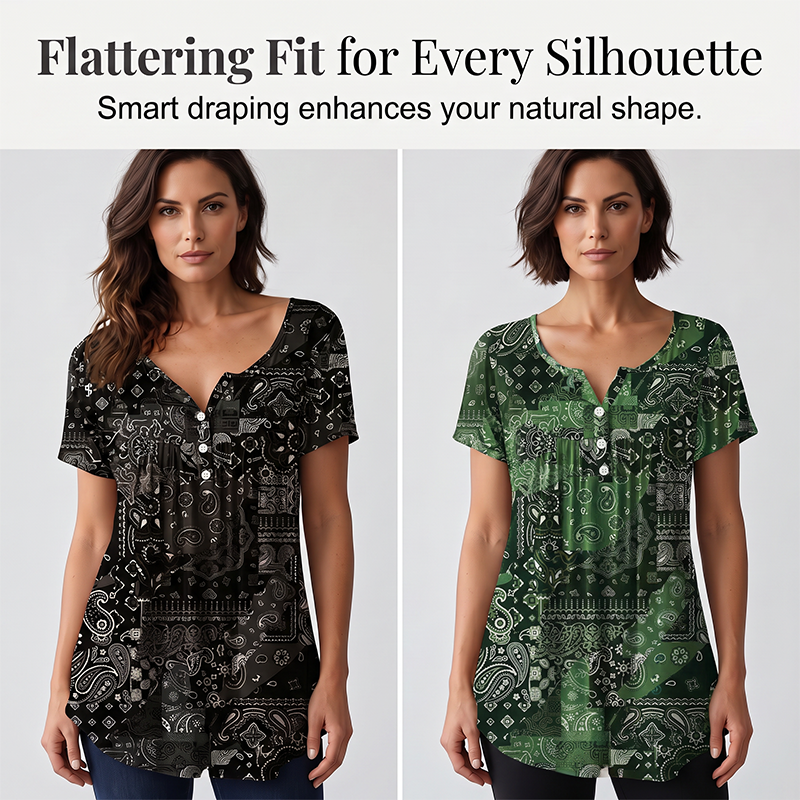 🌸😌 LIMITED TIME 50% OFF! 👚Women's Casual V-Neck Top – Soft fabric & relaxed fit – Easy style for every day.