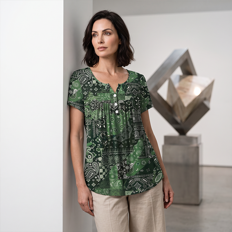 🌸😌 LIMITED TIME 50% OFF! 👚Women's Casual V-Neck Top – Soft fabric & relaxed fit – Easy style for every day.