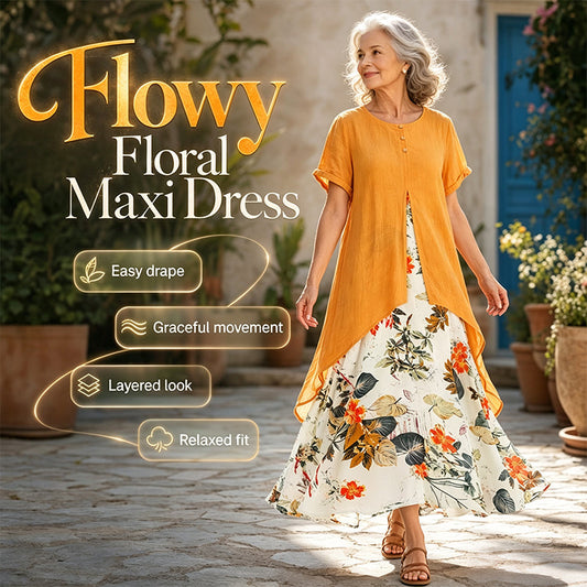 👗New Arrivals 50% OFF💥Women's Layered Look Floral Print Casual Dress