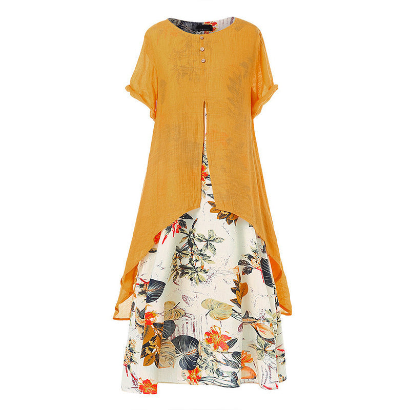 👗New Arrivals 50% OFF💥Women's Layered Look Floral Print Casual Dress