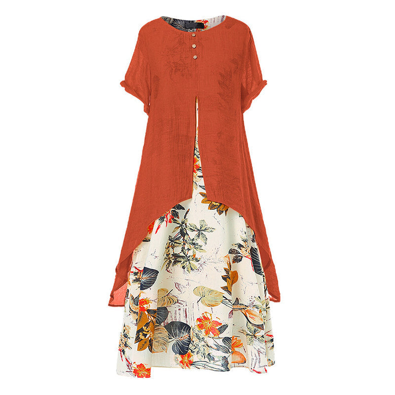 👗New Arrivals 50% OFF💥Women's Layered Look Floral Print Casual Dress