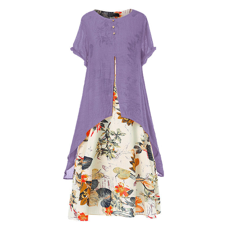 👗New Arrivals 50% OFF💥Women's Layered Look Floral Print Casual Dress