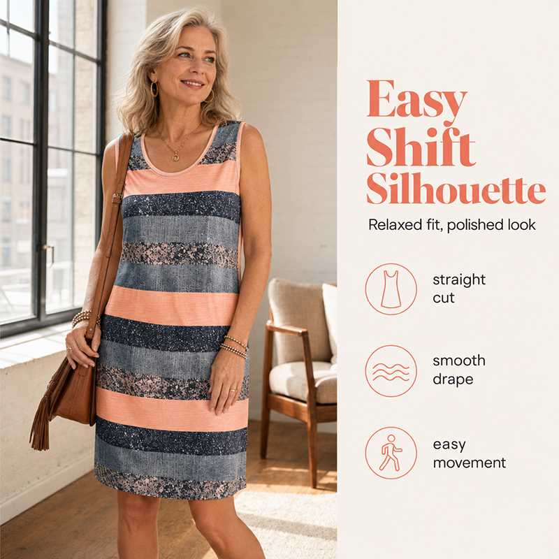 🌞🌀 50% OFF! 👗Summer Sleeveless Striped Dress – Breezy & timeless.