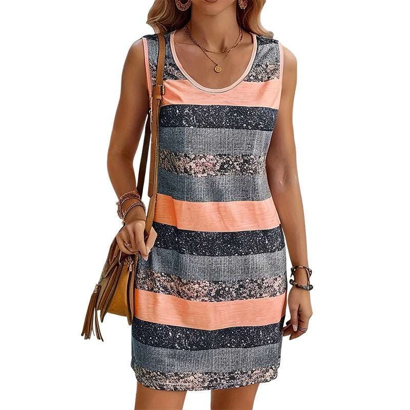 🌞🌀 50% OFF! 👗Summer Sleeveless Striped Dress – Breezy & timeless.