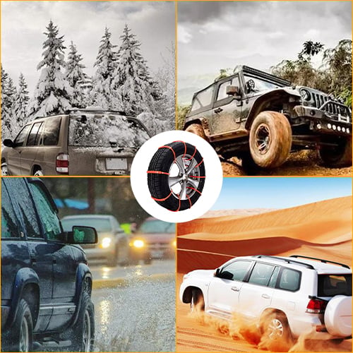 🚗 50% OFF ⏰ Universal Reusable Anti-Skid Nylon Tire Chains – Install in 90s, No Jack Needed! ❄️⛓️