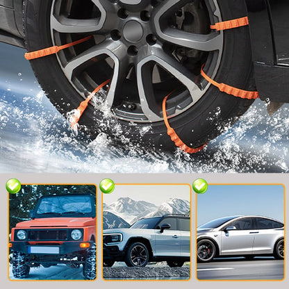 🚗 50% OFF ⏰ Universal Reusable Anti-Skid Nylon Tire Chains – Install in 90s, No Jack Needed! ❄️⛓️